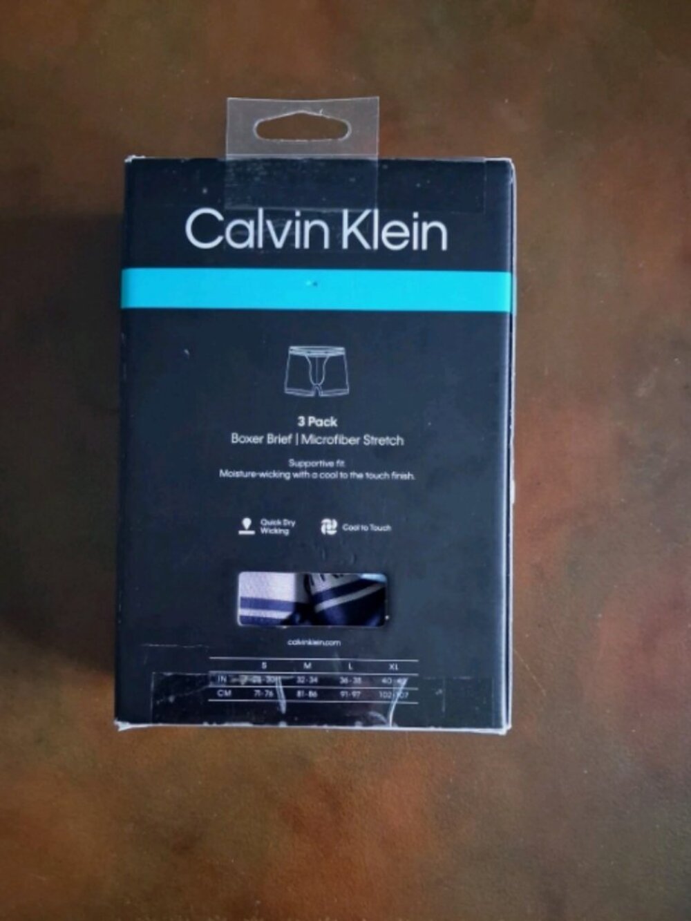 Calvin Klein Mens Boxer Briefs size L Microfiber Stretch 3-Pack Logo Waistband - Picture 3 of 6